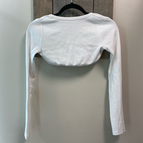 NWOT ZARA Ribbed White Arm Warmers Shrug Trafaluc Collection SIZE SMALL - Picture 4 of 10